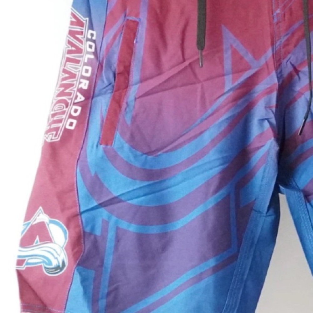 NWT [KLEW] Colorado Avalanche NHL Board Shorts Swim Trunks Men’s Sz Small (30) - Picture 6 of 10